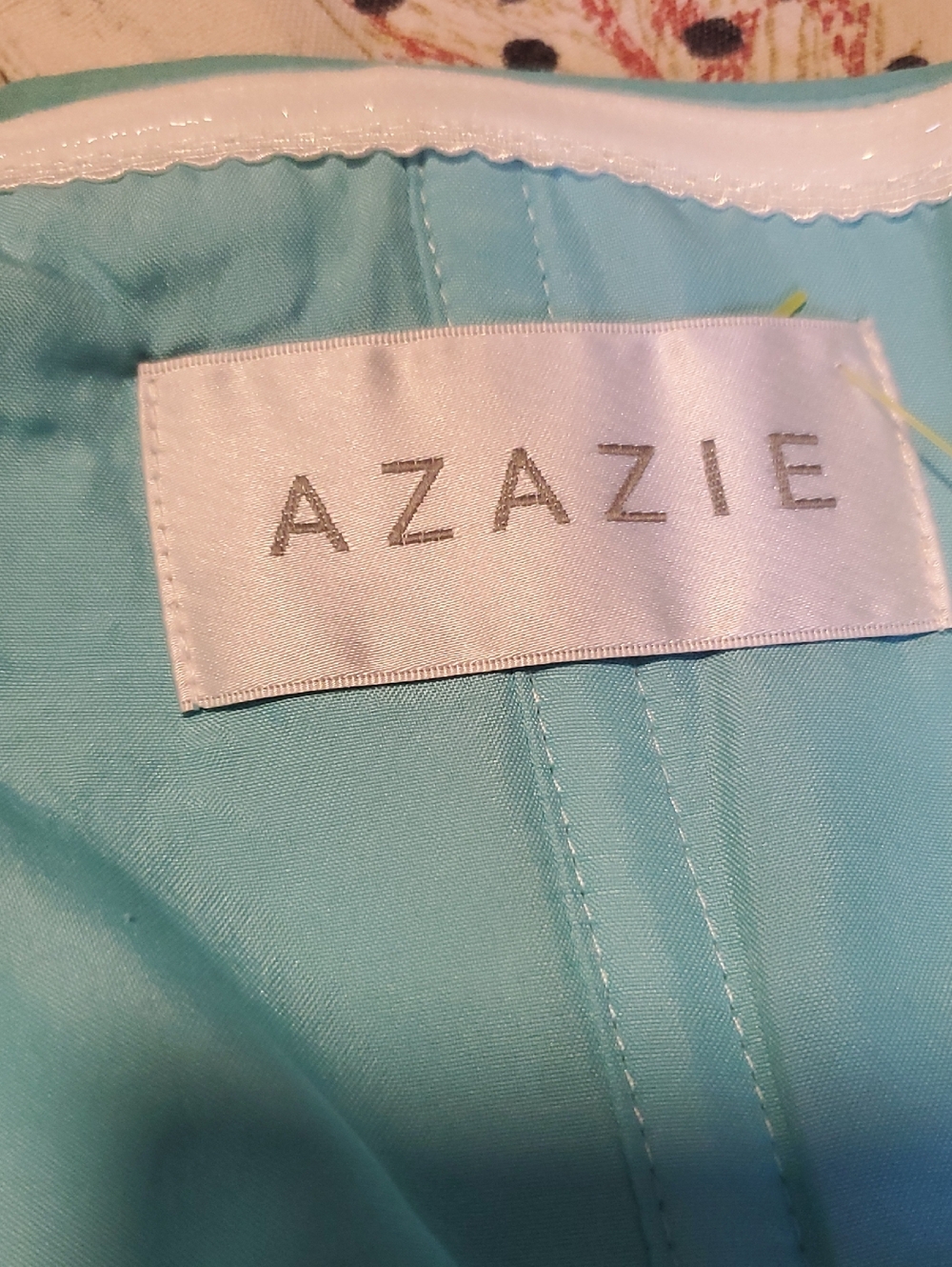 Azazie Strapless High-Low Chiffon Dress in Turquoise Blue, Size M - Picture 9 of 12